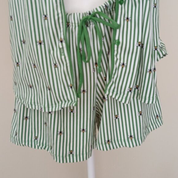 Kate Spade Green Striped Pajama Set Size Large - Picture 6 of 8